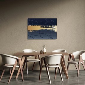 Üveg kép - Kék és arany absztrakció N⁰2 (70x50 cm)