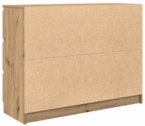 kézműves tölgy színű szerelt fa tálalószekrény 100x35x76 cm