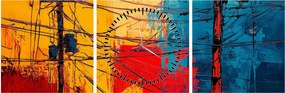 Kép - Absztrakt elektromos vezetékek (órával) (90x30 cm)