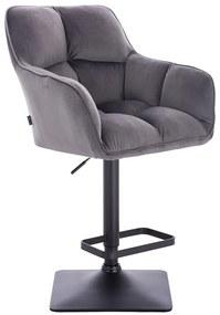 HR550KW Grafit modern velúr szék fekete lábbal