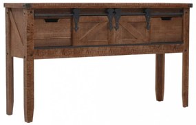 barna tömör fenyő konzolasztal 131 x 35,5 x 75 cm