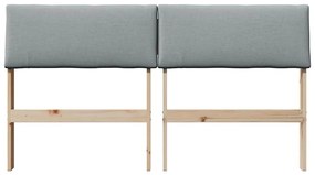 Kárpitozott fejtámla Világosszürke 140 cm Tömör fenyőfa