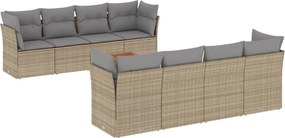vidaXL 9 részes vegyes bézs polyrattan kerti ülőgarnitúra párnákkal