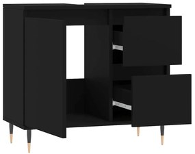 fekete szerelt fa fürdőszobaszekrény 65 x 33 x 60 cm