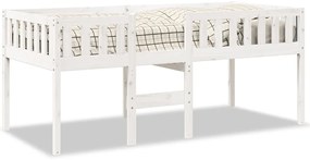 fehér tömör fenyőfa gyerekágy matrac nélkül 90 x 190 cm