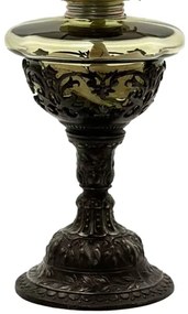 Petroleumlámpa RŰZENA 50 cm erdőzöld, ón díszítéssel