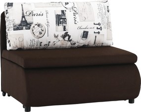 Kinyitható fotel, barna/minta, KENY NEW