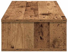 Falipolc fiókokkal régi fa 80x31x17 cm műszaki fa