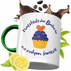 Zöld Bögre Nagymamáknak Nagymama Napjára Ajándék fényképes nyomattal