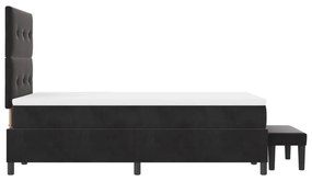 Boxspring Ágy Matraccal &amp; Pad Fekete 120x190 cm Bársony