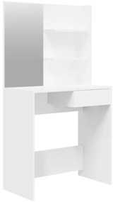 Fehér fésülködőasztal tükörrel 74,5 x 40 x 141 cm