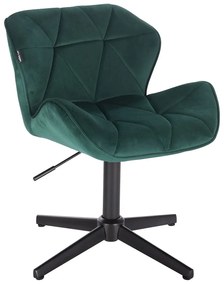 HR111CROSS Sötétzöld modern velúr szék fekete lábbal