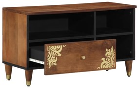 Média szekrény Mézbarna Tömör mangófa, Mérnöki fa 80 x 33 x 46 cm