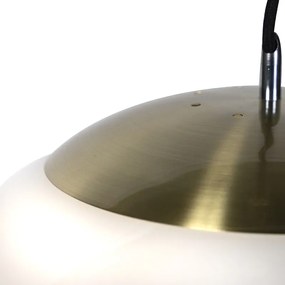 Okos skandináv függőlámpa arany színben, opál üveggel, 50 cm, WiFi A60-nal - Ball 50