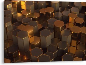 Kép - bronz hatszögek (70x50 cm)