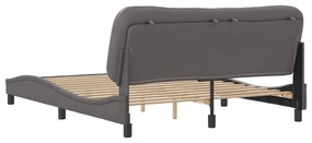 szürke műbőr ágykeret matrac nélkül Hvar 160x200 cm