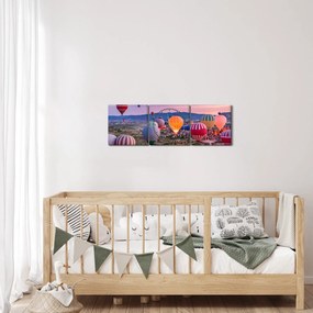 Kép - Hőlégballonok (órával) (90x30 cm)