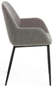 Szürke kárpitozott étkezőfotel Konna – Kave Home
