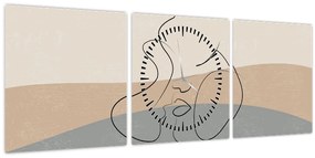 Kép - Line art csók (órával) (90x30 cm)
