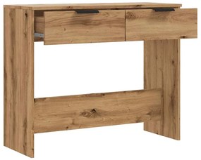 kézműves tölgy színű szerelt fa dohányzóasztal 90x36x75 cm