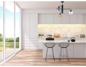 Csillár rúdon FLEX 3xE27/60W/230V fekete/füstös fekete/füstös bézs/átlátszó