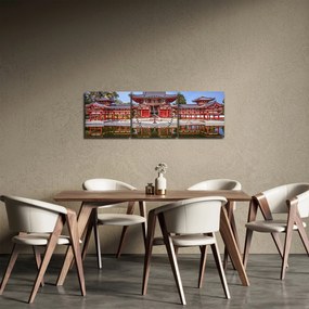 Kép - Buddhista templom (órával) (90x30 cm)