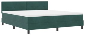 Boxspring Ágy Matracal Sötétzöld Szuper Király Velúr
