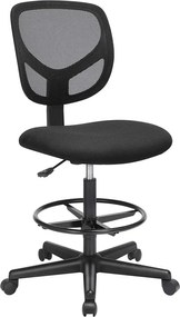 Hálós irodai szék, forgó szék ülésmagasság 55-75 cm, fekete