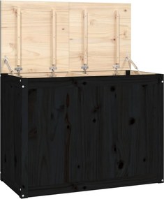 vidaXL fekete tömör fenyőfa szennyestartó láda 88,5 x 44 x 66 cm