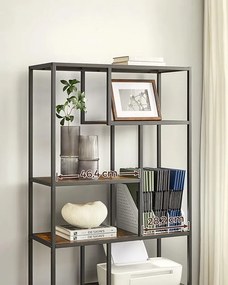 Formatervezett könyvtár TAYLOR 180x80 cm, rusztikus barna