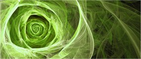 Kép - Absztrakt rózsa zöld (120x50 cm)