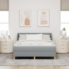 Boxspring Ágy Matrac Ezüstszürke 140x200 cm Szövet