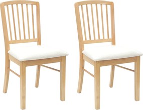 vidaXL Étkező Székek 2 pcs Természetes 50 x 52,5 x 91 cm Tömör Gumi Fa