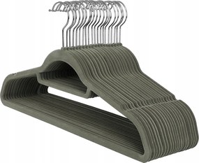 Bársony ruhaakasztó szett 20 db-os csúszásgátló akasztó szürke