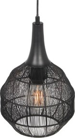 Matt fekete függőlámpa fém búrával Soraya – Trio