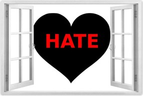 Poszterek 90x60 Fekete szív Hate