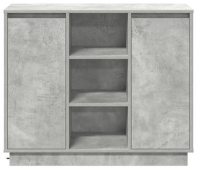 LED-es oldalszekrény Beton szürke 90x32x75 cm Szerelt fa
