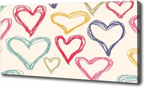 Vászonkép Színes szívek 100x70 cm