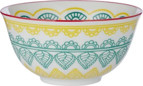 ORNAMENTS tálka 520 ml, sárga-zöld