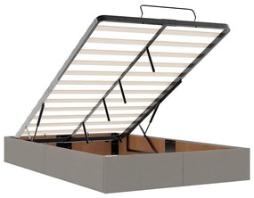 Ottomán tópszínű szövet ágykeret matrac nélkül 120x200 cm