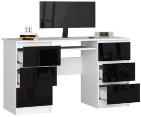 PC asztal Behati  (fehér + fényes fekete). Akció -15%. 1069630