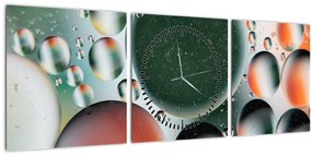 Absztrakt kép - buborékok (órával) (90x30 cm)