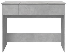 betonszürke fésülködőasztal tükörrel 100x45x76 cm