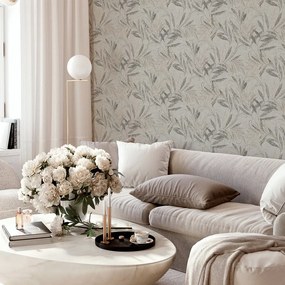 Arthouse Signature 2 Luxury Leaf ezüst-szürke leveles texturált vinyl tapéta – 299302