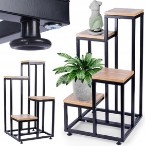 Virágágyás Fém 4 szintes emeletes virágtartó állvány növények virágok