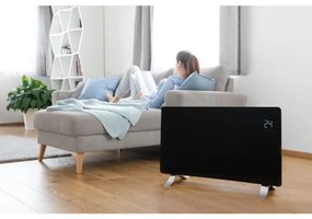 Sencor - Okos elektromos direkt fűtőtest/konvektor 1200/2400W/230V IP24 Wi-Fi fekete