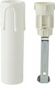 Gyertyatartó E14 foglalattal, 105 mm, fehér