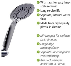 Fényes ezüstszínű rozsdamentes acél zuhanyszett 66 cm Young – Wenko