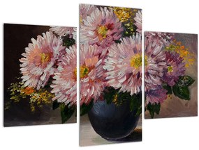 Kép - olajfestmény, virágok a vázában (90x60 cm)