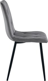 AKCIÓ sötétszürke bársonyos étkezőszék LIBRA fekete lábakkal II. minőség